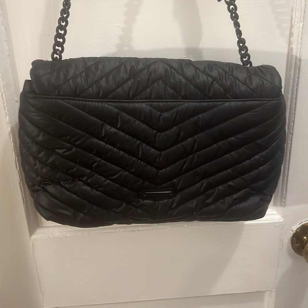 Rebecca Minkoff Edie Chevron Quilt Crossbody New With Tags Black